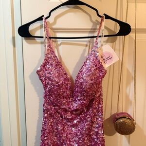 Sherri Hill Pink Sequin Prom Dress